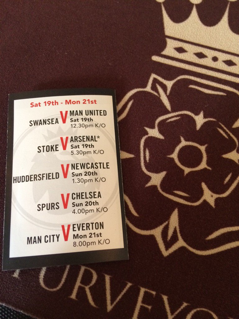 RoseCrownYork's tweet photo. The headliners this weekend @RoseCrownYork #PremierLeague https://t.co/KpL73RLEhR