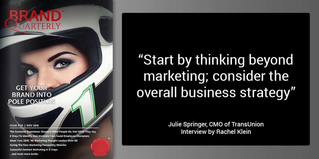 AvenueB2B's tweet photo. How to create a truly modern marketing function: Julie Springer CMO @TransUnion in @BrandQuarterly https://t.co/CqF0nwe3Pu https://t.co/jd7jCHtTzV