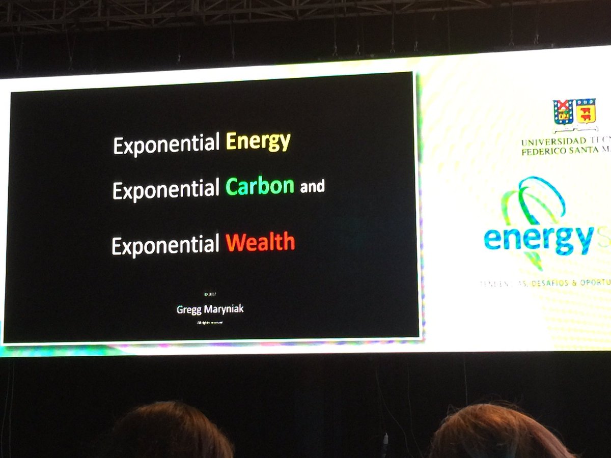 AndroLindsay's tweet image. Can we have continuos exponential economic growth without exponential increase CO2? @GreggMaryniak @singularityu #EnergySummit @SolarixChile