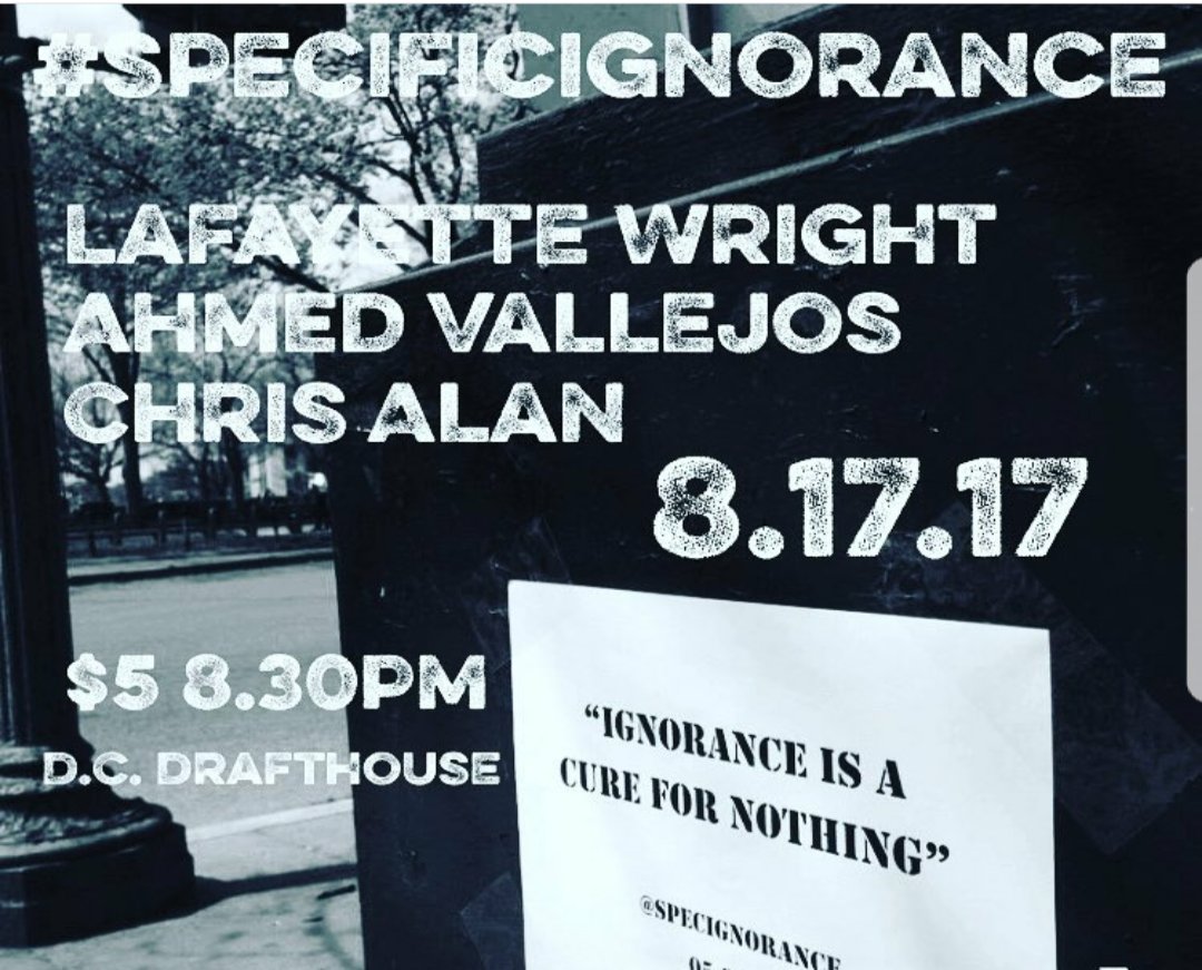 SpecIgnorance's tweet photo. @DCist Check out #specificignorance tonight! Subjects are the Government, Dinosaurs &amp; Disney Musicals!! Link in bio https://t.co/RLR5NzPzOc