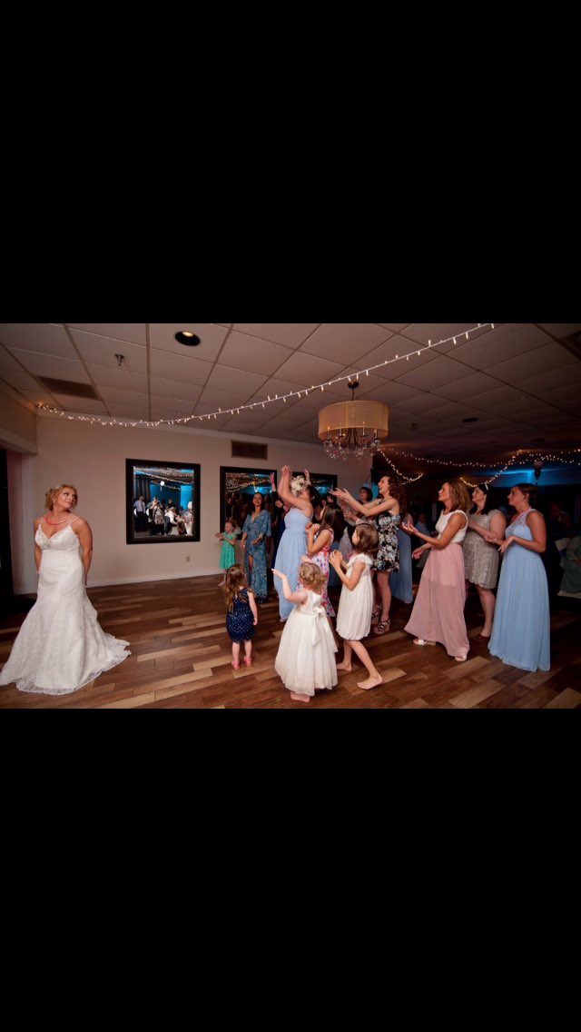 Jennay8923's tweet photo. That awkward moment when you realize you caught the bouquet with your face and not your hands😂 https://t.co/ELW0E9fhXt