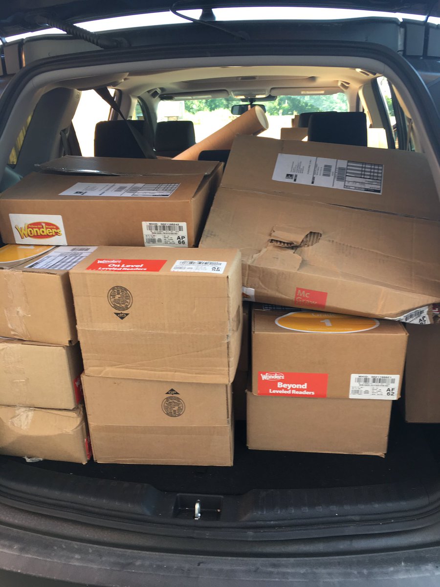 feldman_christy's tweet photo. Just how many Wonders first grade sets can my new little car hold? After a ton of carting- the official answer is 6. #d11icss https://t.co/zAcdL3q5GT