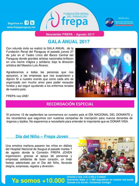 frepapy's tweet photo. Te presentamos nuestro #Newsletter correspondiente al mes de Agosto con las noticias más relevantes.

#FrepaPy nos UNE! https://t.co/xulf8FyCpK