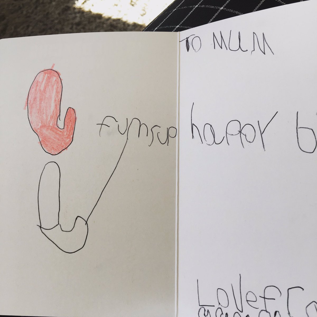 JenniFellows's tweet photo. When you do a double take 😱 Oh thumbs up!! #FumsUp Thanks Son #BirthdayMade 😂😂 https://t.co/Qv1poCm2E0