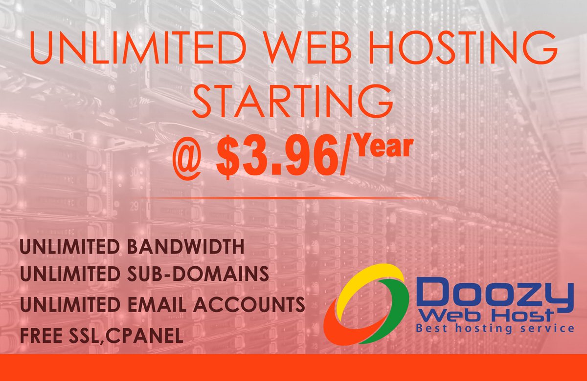 doozywebhost's tweet photo. Web Hosting $3.96 / Year only, Free SSL, Unlimited Bandwidth, Sub domains, Email #Doozy #webhost #domains #hosting https://t.co/LgGd6bABVN https://t.co/CqO4qWaPRt