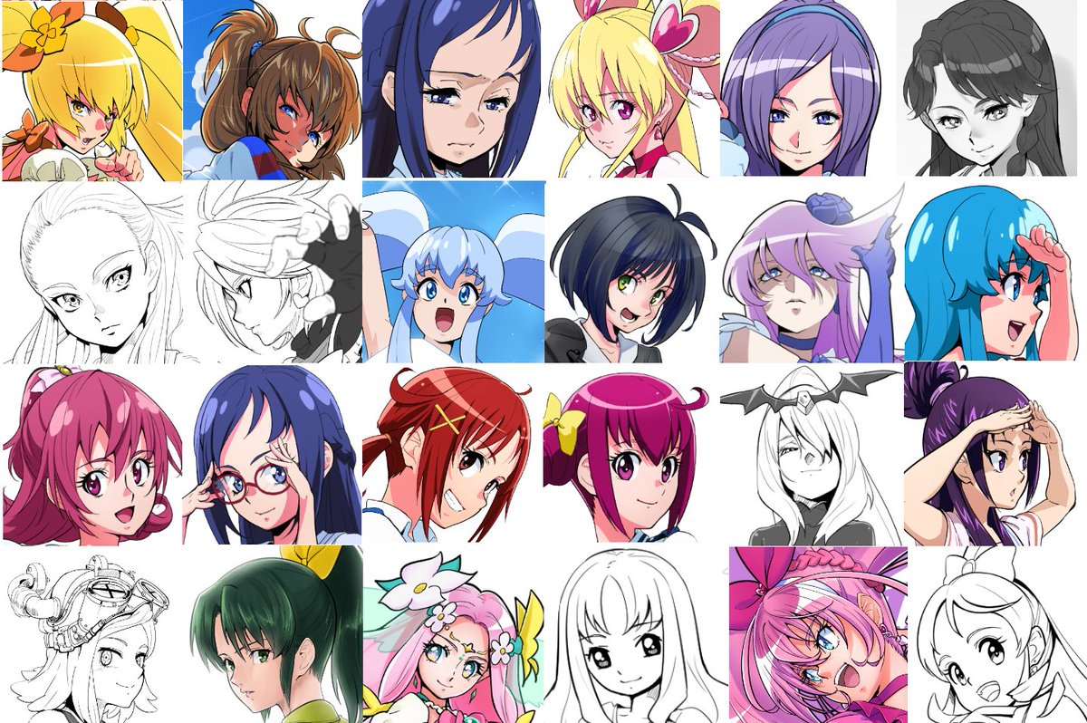 気に入っている顔を集めたよ #繋がらなくていいから俺の描く顔をみてくれ 