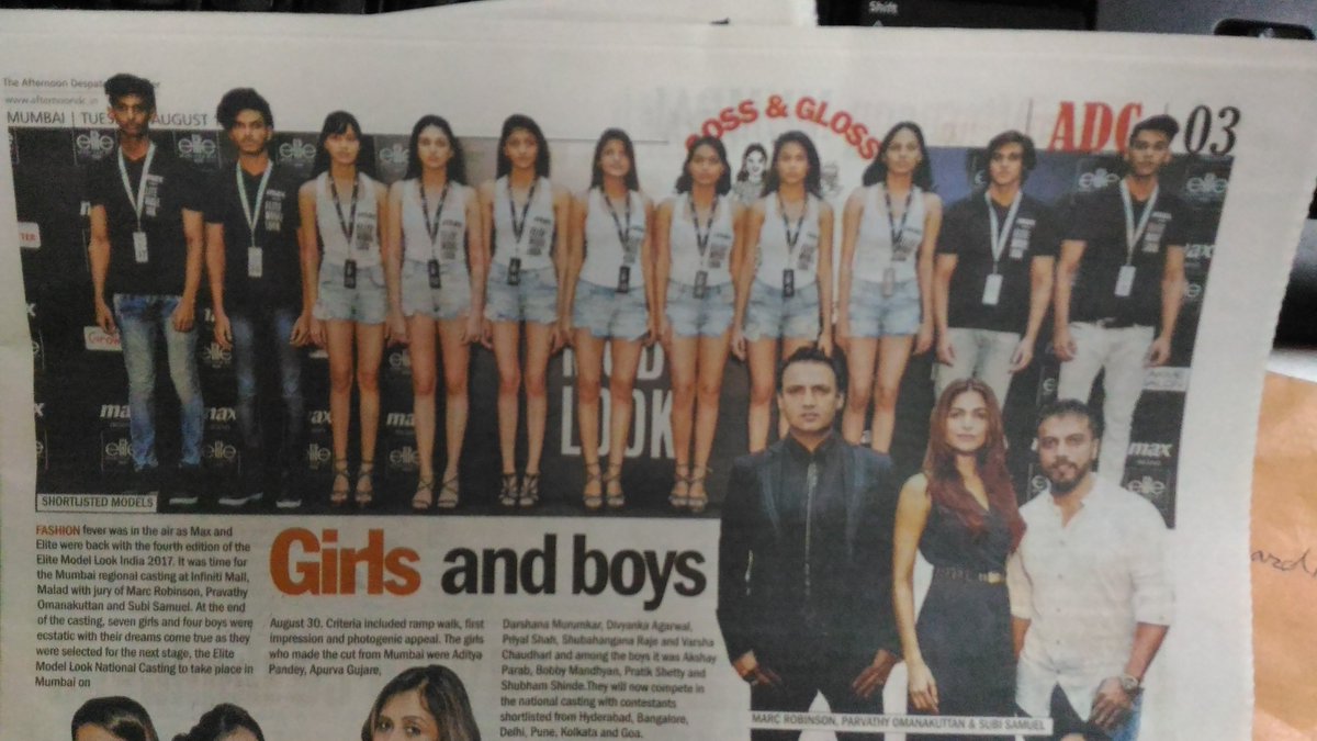Afternoon_News's tweet photo. @subisamuel @ParvathyO_1303 & #MarcRobinson judge ELITE #MODEL LOOK #INDIA 2017 #FASHION @maxfashionindia #CastingEvent #Glamour #MumbaiCity https://t.co/TzlczOrW2d
