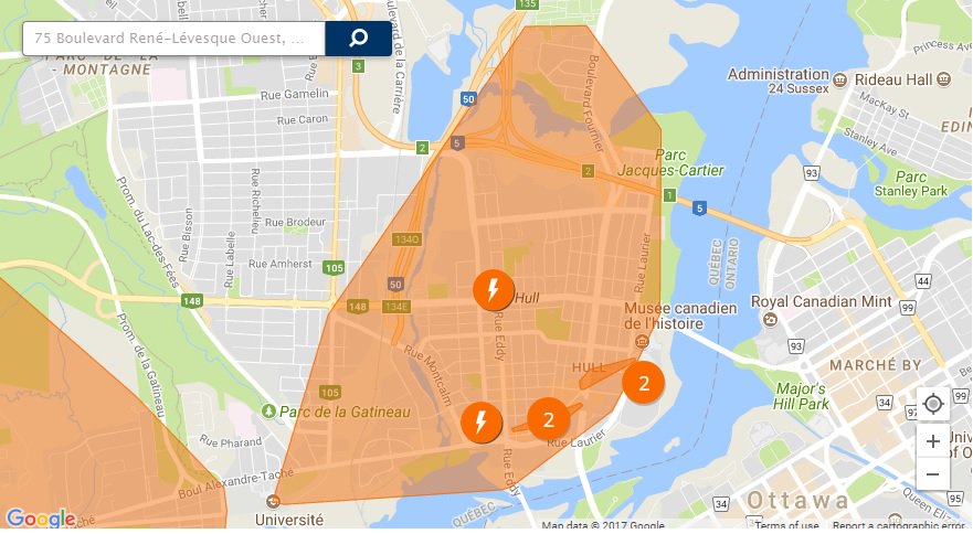 POWER OUTAGE: for thousands of customers in Gatineau. ETA lights back on - 2:30 #ottnews #gatineau https://t.co/AloIiXNt7S