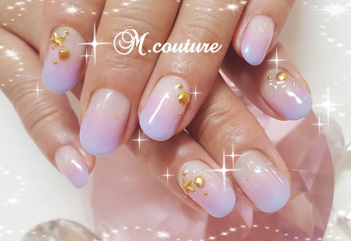 M Couture Sur Twitter お盆も過ぎて海ネイルもそろそろおしまいですかね まだ紹介していなかった海ネイル グラデーション ポイントネイル シースルーホワイトグラデ 海の雫アート シアーブルーグラデ オーロララメ ピンク ラベンダーのダブルグラデ