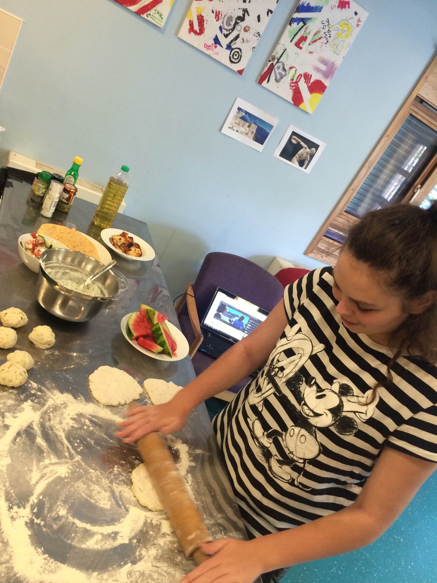 TBT to our Afternoon in Greece Feel Good Friday back in Sep. We made Chicken Souvlaki &amp; Flatbread, did glass painting and a quiz with prizes