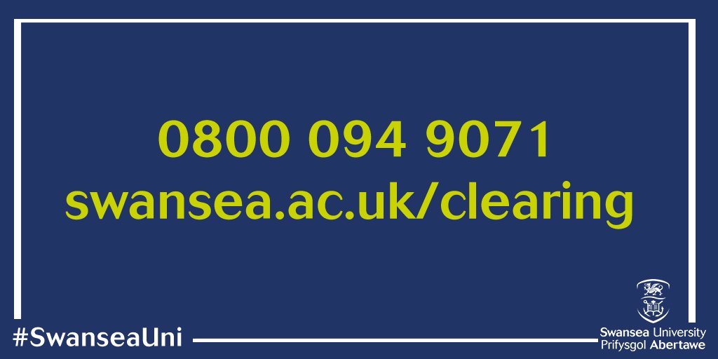 SwanseaUni's tweet photo. Our #clearing helpline is open until 7pm and will reopen at 7am tomorrow. It's not too late to join us this September - give us a call! 😀 https://t.co/ku9dTT1t6z
