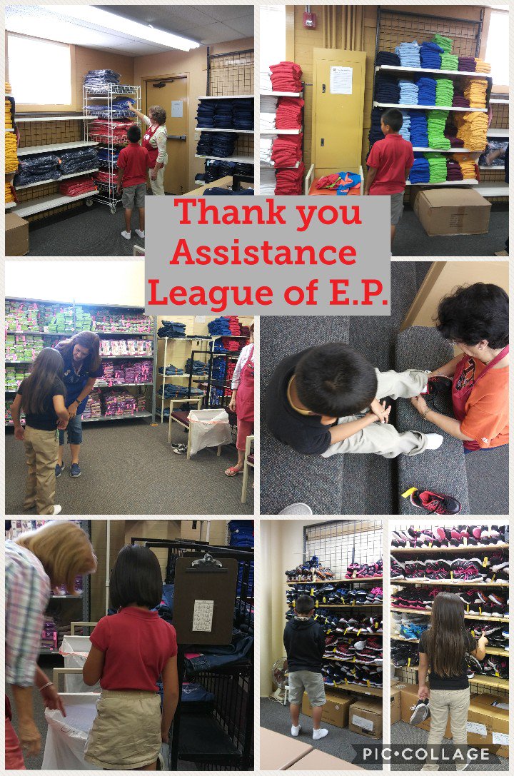 mwashi5's tweet photo. HBE visited Assistance League of EP Operation School Bell. Thank you for the clothes you provided for our students. 
@HBall_ES @AL_ElPaso https://t.co/NltHPuIJPV