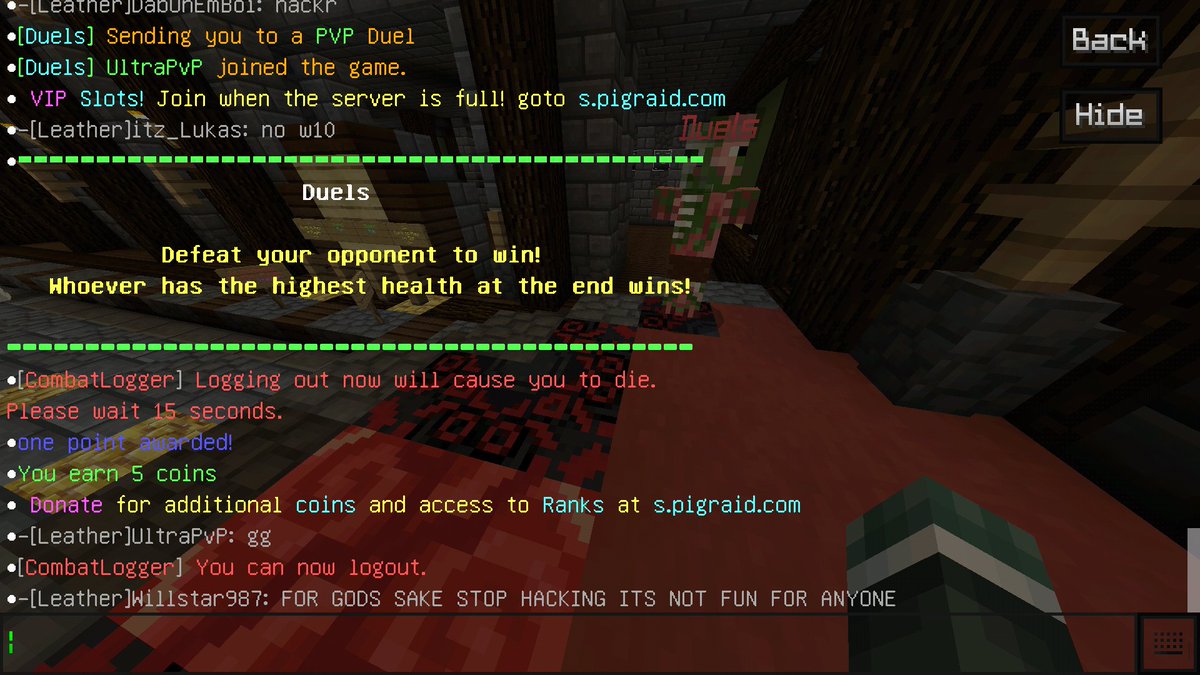 TheRealUltraPvP's tweet photo. Was just playing some @PigRaid1 duels and got hackusated three times:
#Pigraid https://t.co/cSqQxfUIyJ