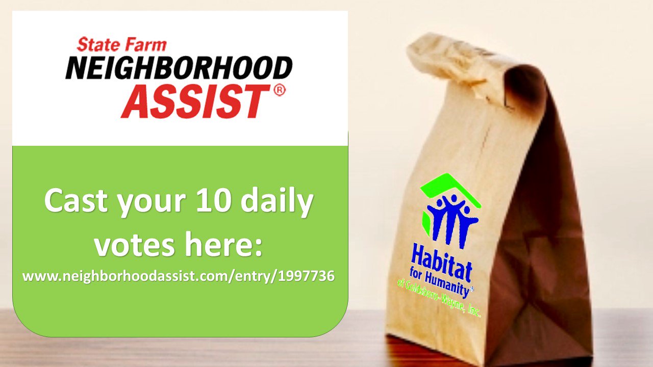 Habitat_Goldsboro on Twitter "Vote for HabitatGoldsboro in the