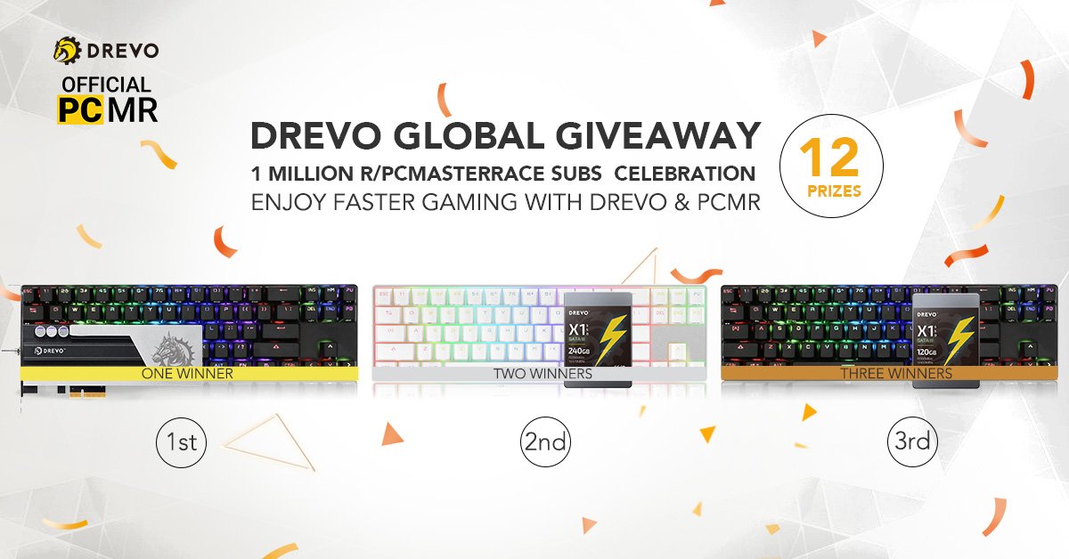 OfficialPCMR's tweet image. Want to win 1 of 6 Drevo SSDs and 1 of 6 Drevo Mechanical Keyboards?! Enter now!! gleam.io/hzUco/drevo-gl…