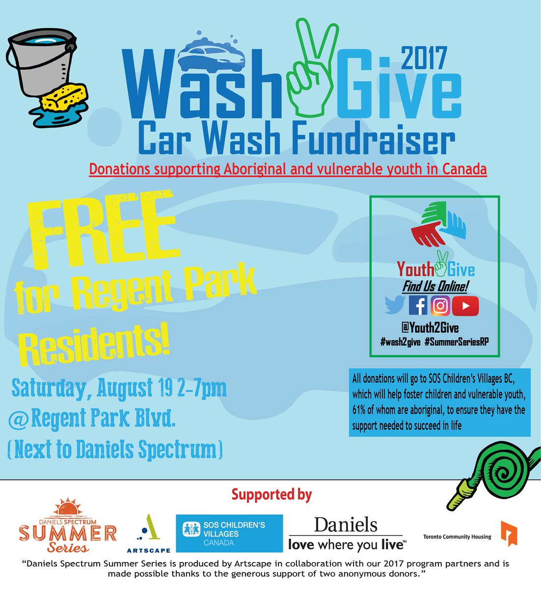 DanielsSpectrum's tweet photo. Come visit Daniels Spectrum this Saturday and get your car washed for free! That's right. FREE! #SummerSeriesRP #RegentPark #Wash2Give https://t.co/yUL45nKAvq
