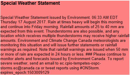 Special Weather Statement issued by Environment  greatersudburyonline.ca/Weather.aspx #Sudbury https://t.co/t7EjJnbQFG