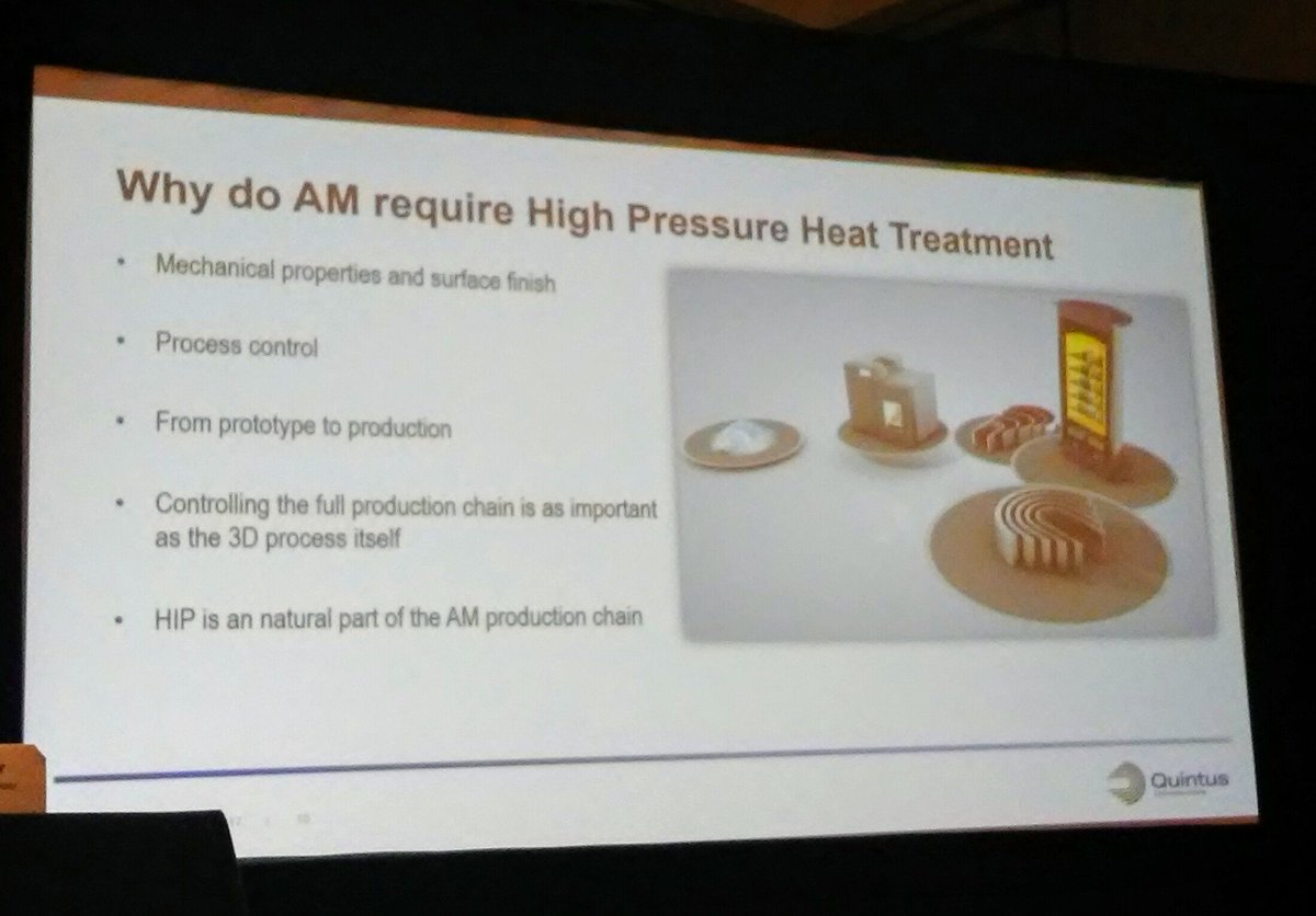 3DMetalPrintMag's tweet photo. High pressure heat treatment is discussed by #Quintus exec Johan Hjarne at our 3D Metal Printing Experience in Schaumburg #HIPing https://t.co/hXL19TEypJ
