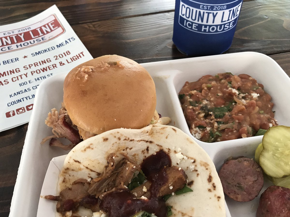 kcstreetcar's tweet photo. Thank you @KCPLDistrict and @OklahomaJoesKC for lunch today. Check out #countylineicehouse at 14th &amp;Walnut. #HowWeDoKC https://t.co/QrRwDvKT7m