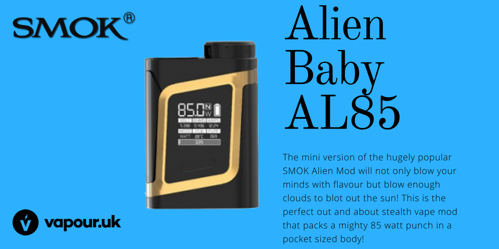 uk_vapour's tweet photo. If you loved the awesome Alien kit, then you’re gonna adore this sized down version! https://t.co/8P7vadbYE3 #SMOK #vape #vaping #ecig #AL85 https://t.co/Uw6IPp7gdH