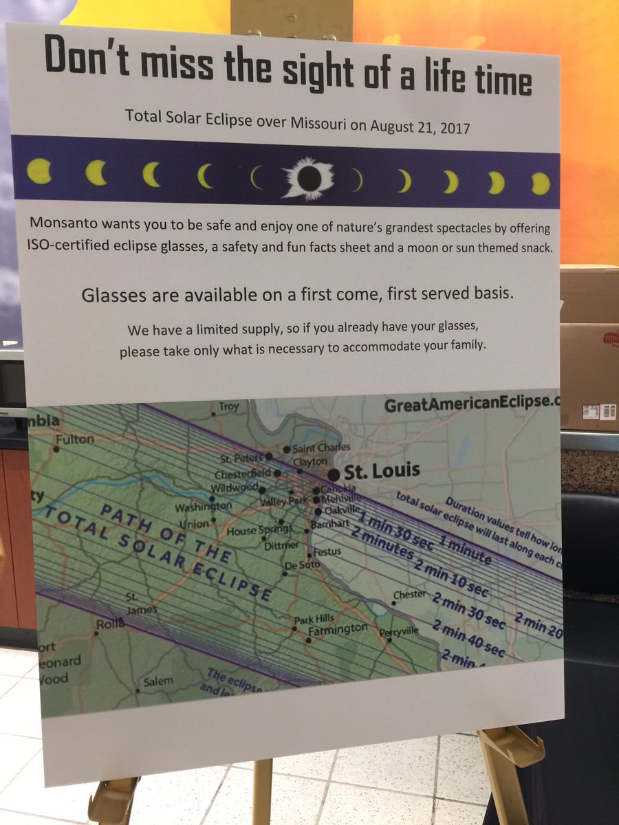 BigALFitz's tweet photo. @MonsantoCo solar eclipse preparedness:✔️glasses ✔️moonpie #Moneclipse https://t.co/lHbVFh3UKM
