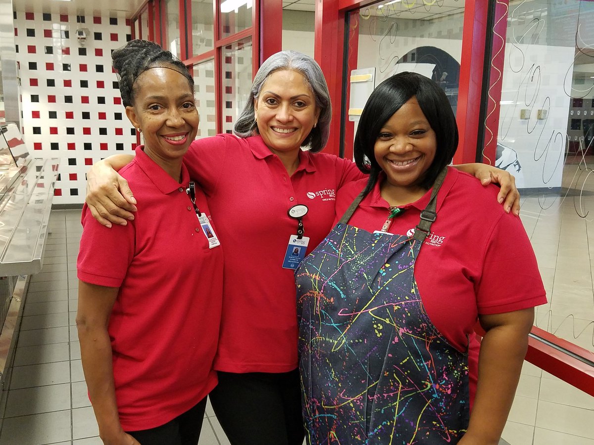 SpringISD's tweet photo. .@RodneySpringISD and @Shuester taking a quick lunch break. @SpringISD_Meals #New2Spring #Students2Spring #ChickenNachos #EveryDayCounts https://t.co/yhal5SxXeM