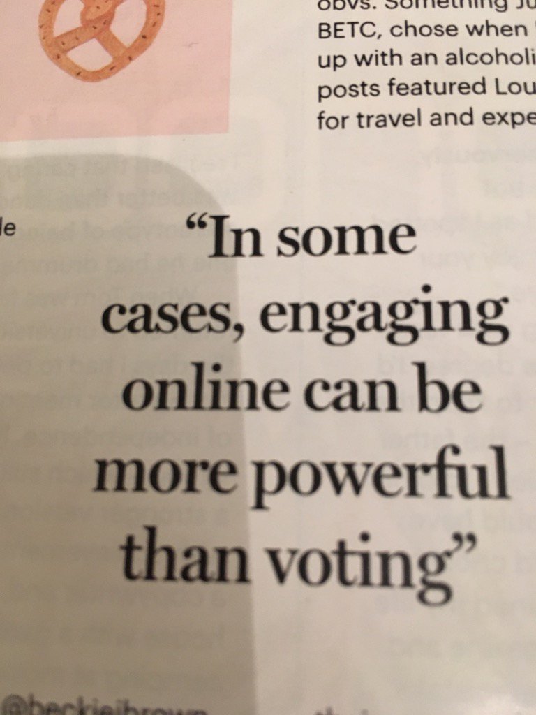 EqualityAlice's tweet photo. No, @GlamourMagUK - voting is still more important than instagramming. https://t.co/Q71Gd8vvYj