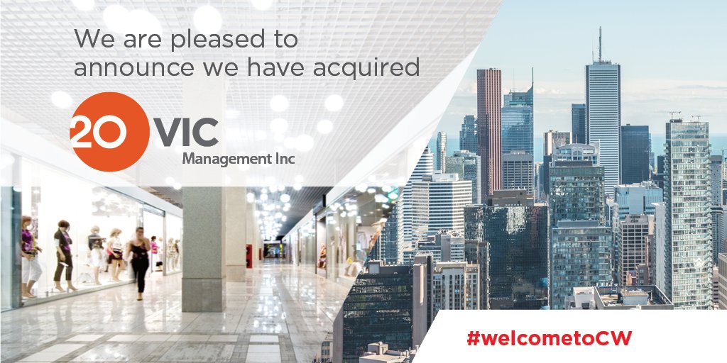CushWakeCanada's tweet photo. “The 20 VIC team is a great complement to Cushman &amp; Wakefield’s strong capabilities in Canada.” https://t.co/OhkSJuifz1 #welcometoCW https://t.co/F6s04AF0HY
