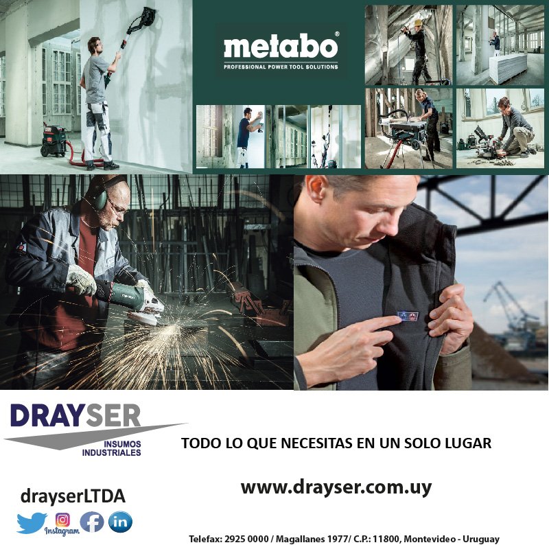 DrayserLTDA's tweet photo. Desde siempre, Metabo es sinónimo de productos de alta calidad, de profesionales para profesionales. En DRAYSER compartimos esta filosofía. https://t.co/BpYndNFFG9