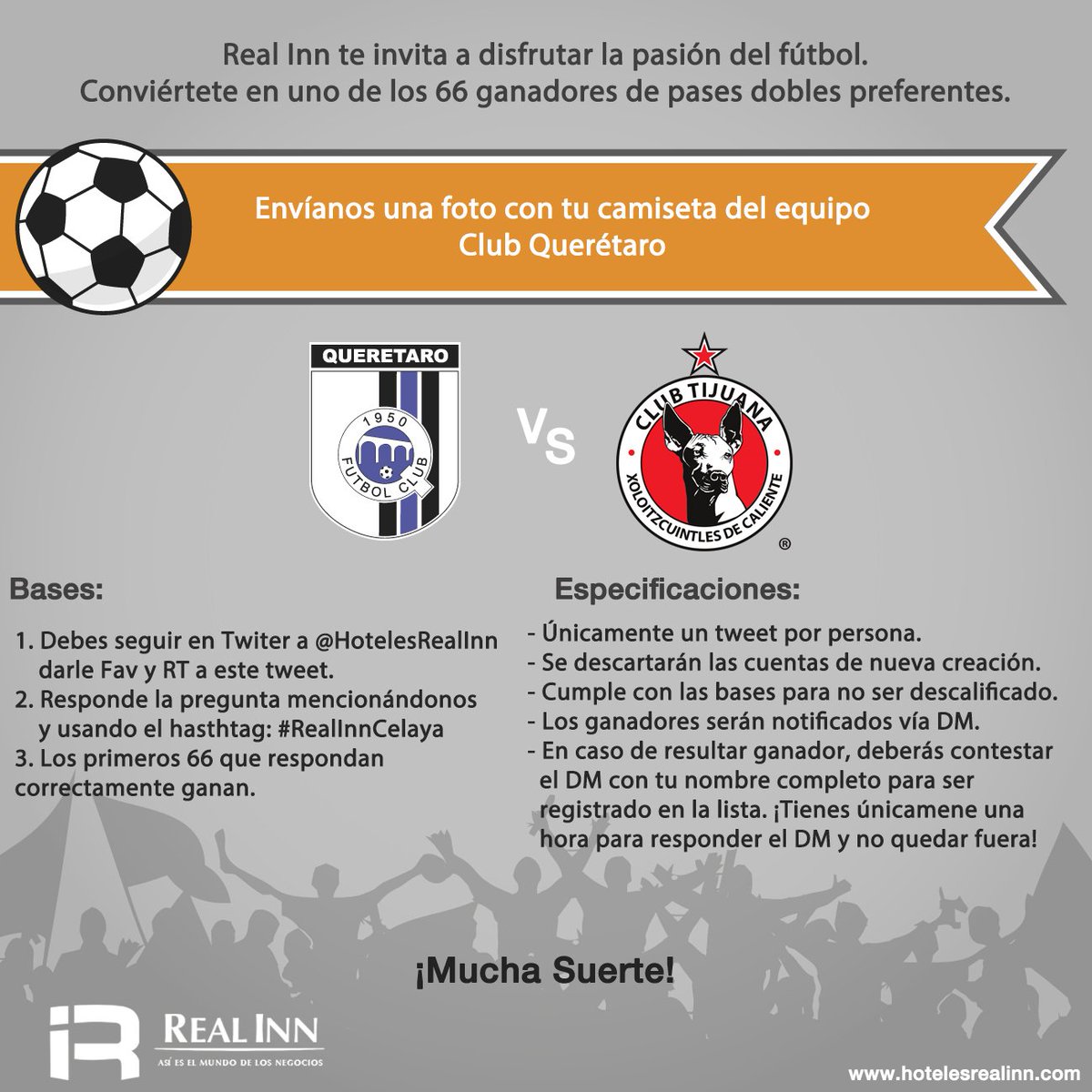 hotelesrealinn's tweet photo. Aquí la dinámica para @Club_Queretaro vs Club Tijuana Tendrás que usar el hashtag #RealInnCelaya. Te invitamos a cumplir todas las reglas. https://t.co/IS5MShR5TH