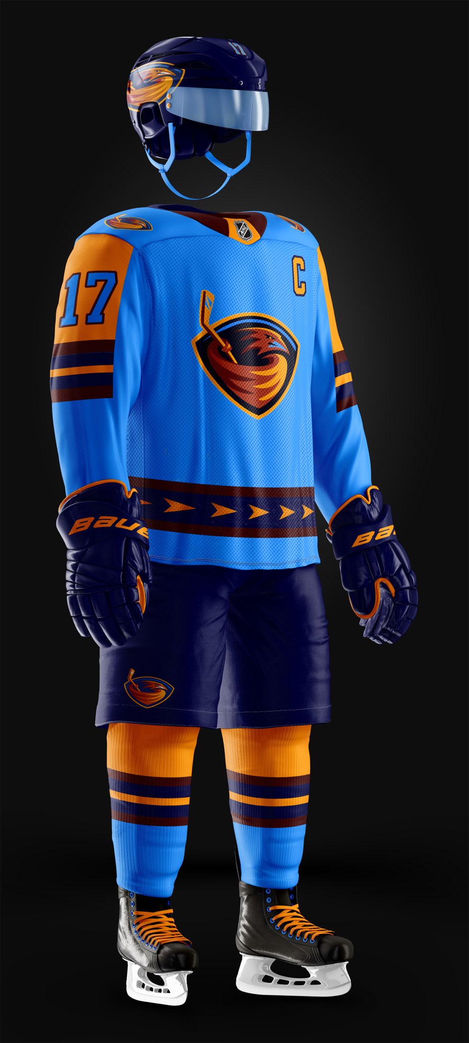Z89Design on X: Atlanta Thrashers concepts! One of my favorites in my  series, I simplified and modified their color scheme to red-orange, sky  blue, and a midnight blue color that's on the