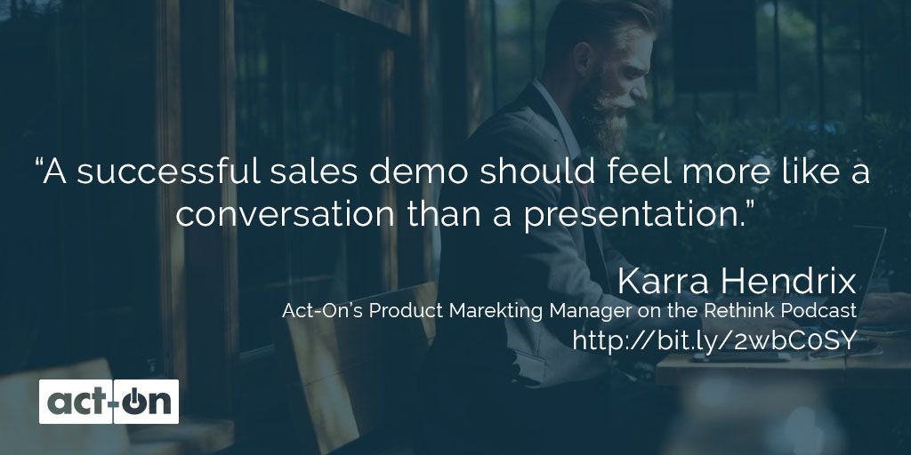 isaacsnd's tweet image. I wish I heard this @ActOnSoftware podcast about #salesdemos when I ran my business. Thanks @kay_hendy for the tips! buff.ly/2we0SK0