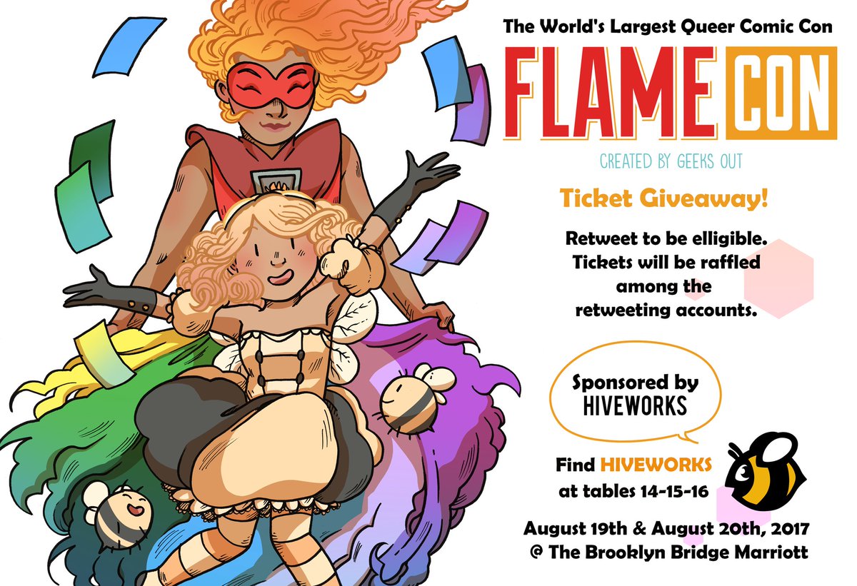 Hiveworks's tweet photo. We're giving away passes to @FLAMECON '17 this weekend! RT &amp; tweet your favorite LGBTQ hive comics with #flamecomics for a 2nd chance to win https://t.co/x3a5MmPt78