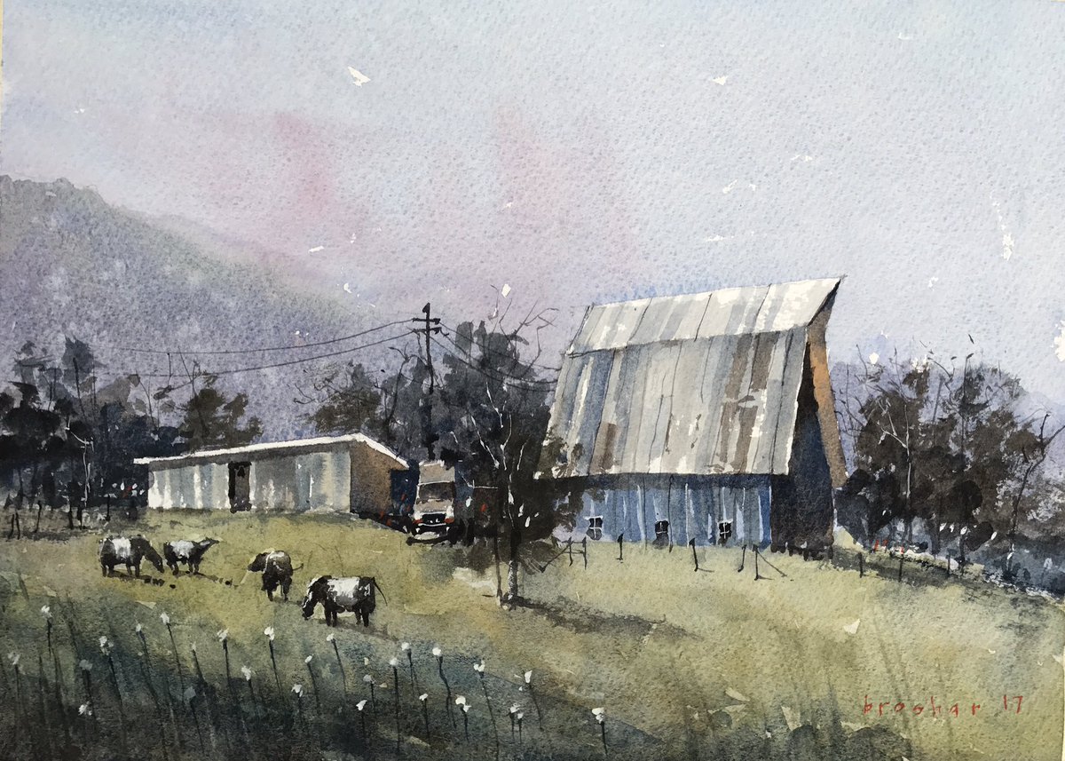 Michael Broshar On Twitter Blue Barn 11x15 Watercolor