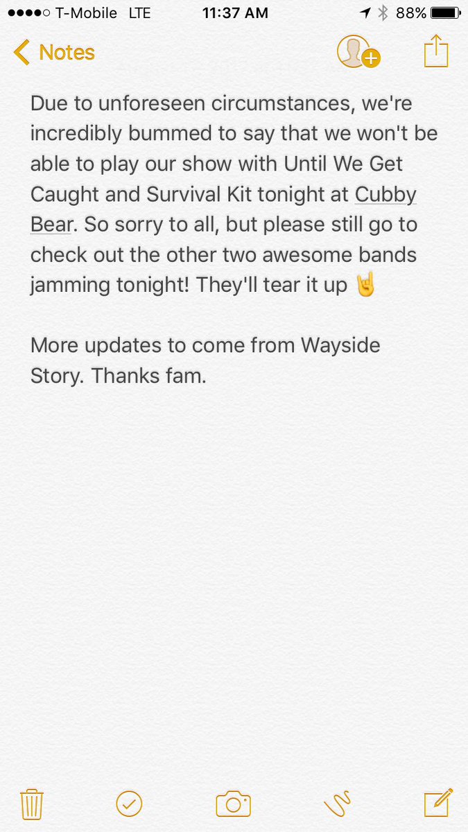 Regarding our show with <a href="/UWGCband/">Until We Get Caught</a> and @SurvivalKitGa