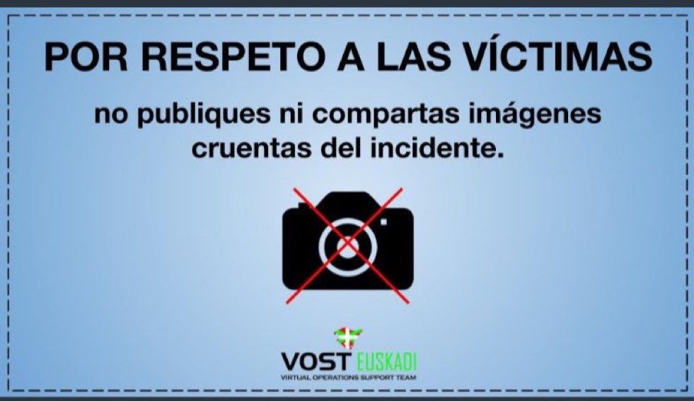 Por favor, no publiques ni compartas imágenes cruentas del incidente. Respeto a las víctimas. #Barcelona