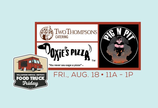 TOMORROW! Get some lunch with @2thompsons, <a href="/PigNPit/">Pig N Pit</a>, and <a href="/doxiespizza/">Doxies Pizza</a> at WMC's #FoodTruckFriday! 4321 Carothers Pkwy, #FranklinTN.