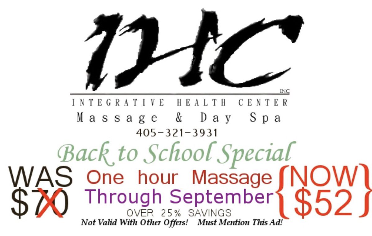 ihcdayspa's tweet photo. Nervous about the school year starting? We have a Back to School Special that'll ease your nerves. #OUMoveIn17 #Boomer https://t.co/kSIsGo7i54