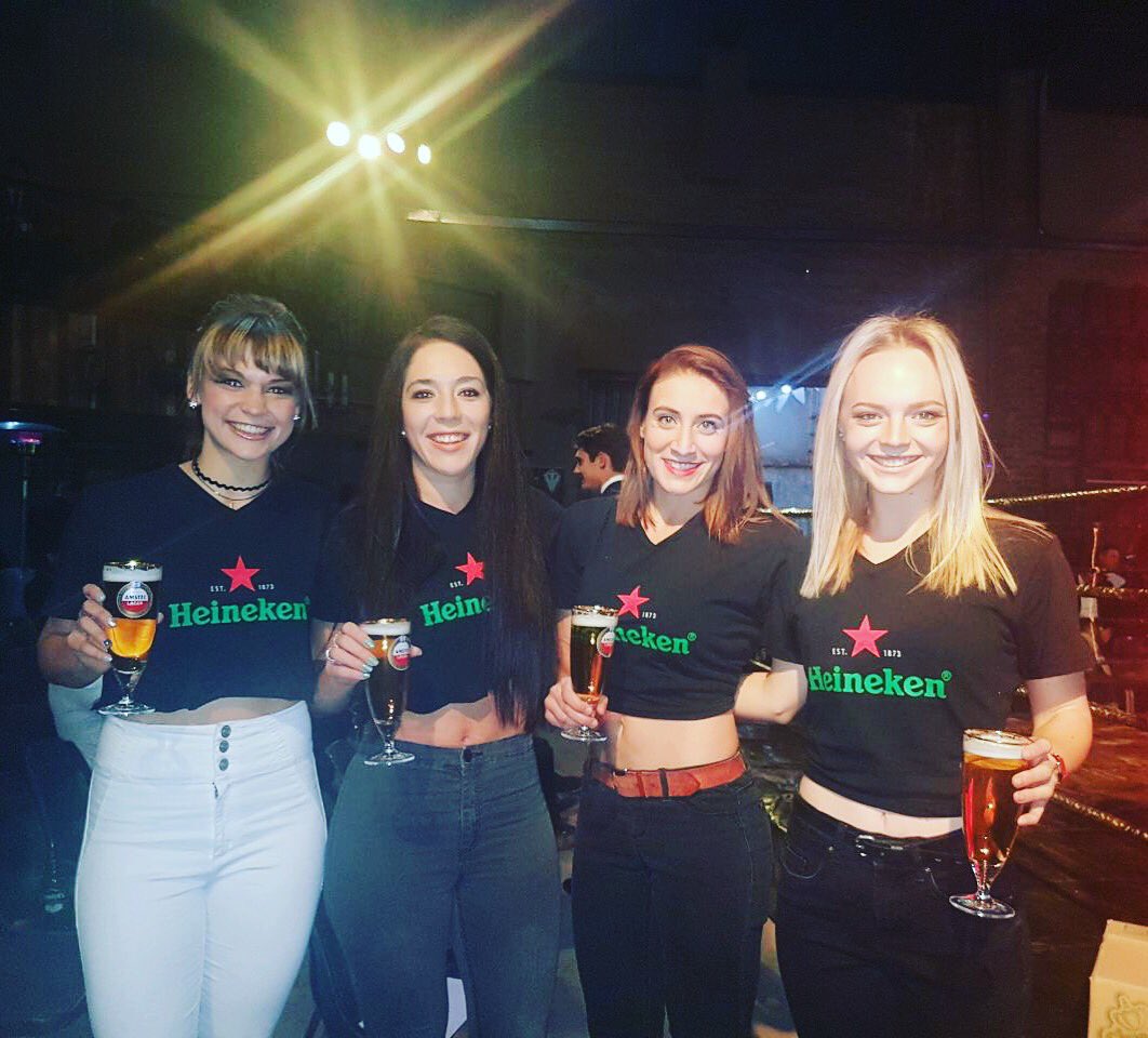 Our ring ladies looking great in their <a href="/Heineken_SA/">Heineken SA</a> outfits 🍻 Ready for fight number 2 at Fight Night 2017 🥊