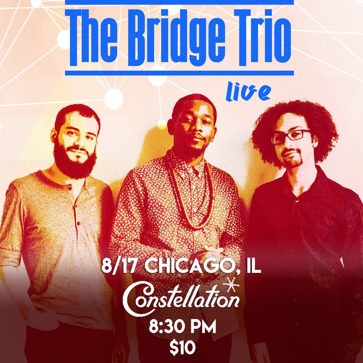 playing tonight in #Chicago at Constellation! See you soon. #TheBridgeTrio #Concert #Constellation