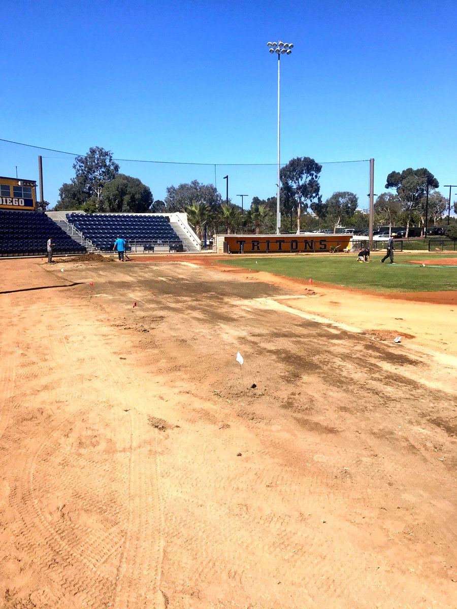 UCSDbsb's tweet photo. Day 1 of field renovations is underway. Can't wait for the add to be back in it prestigious form! #1%better #LIFE https://t.co/tEeDT16VzS