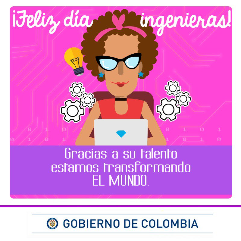 Feliz día a todas las ingenieras, esas #MujeresTIC que con su talento, creatividad y tecnología transforman el mundo #DíaDelIngeniero👏🙋💜