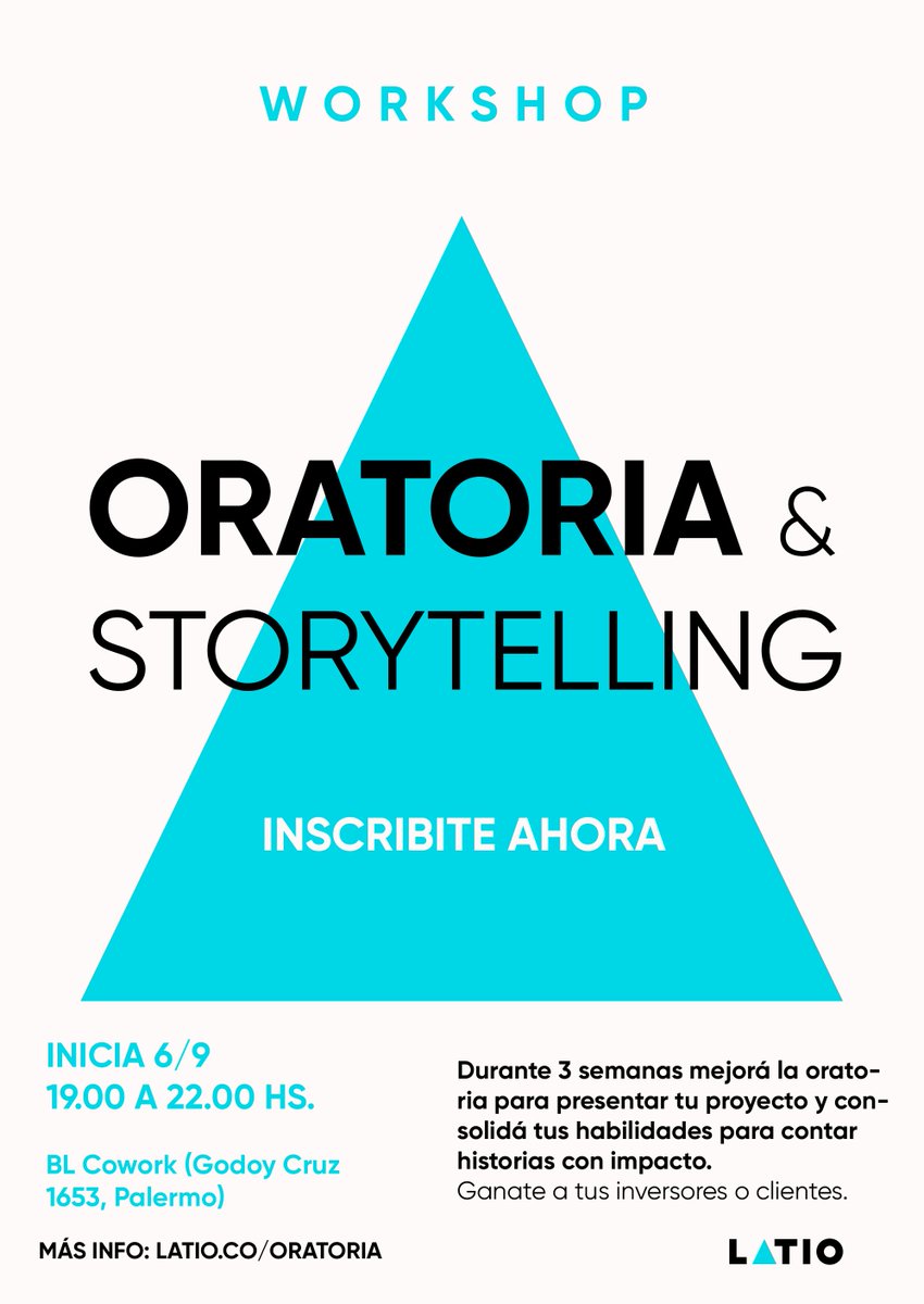 latio_co's tweet photo. ¡Es hora de aprender a contar buenas historias y potenciar tu emprendimiento! Entrá en https://t.co/4Owhkt6ubl para la inscripción. https://t.co/Ibmt6adnT7