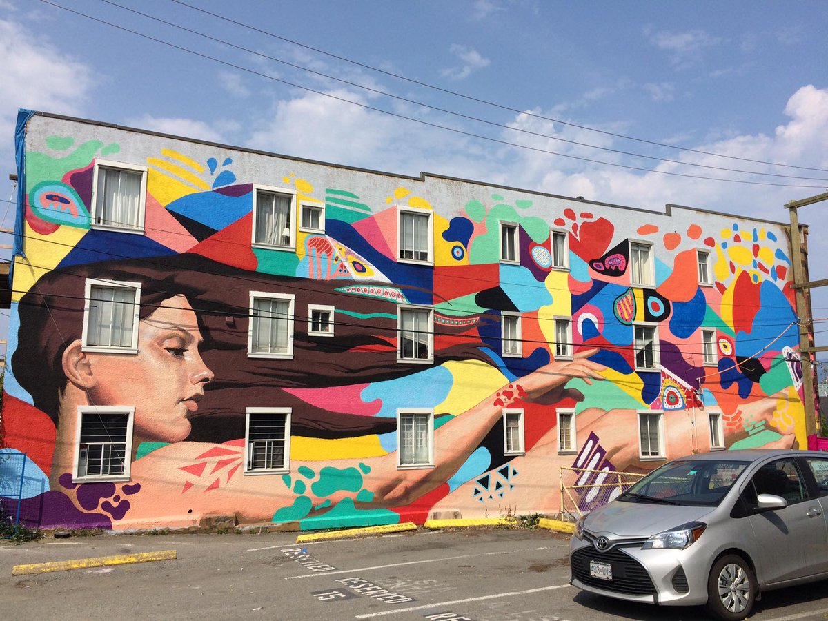 AndreoneAnthony's tweet photo. Blown away by the @VanMuralFest this year. This stunning mural off Main and 6th was proudly funded by KIMBO Design #VanMuralFest #StreetArt https://t.co/BMzKrrd3hI