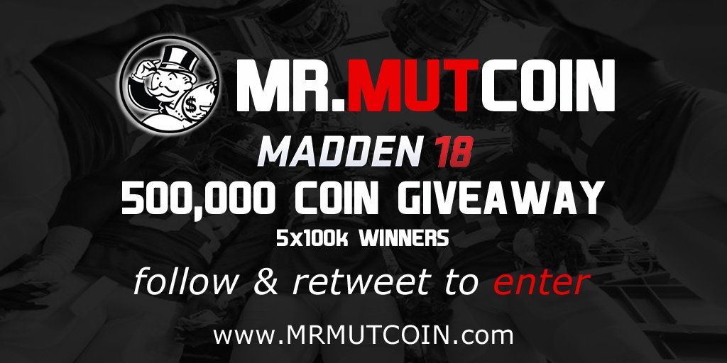 MrMUTCoin's tweet image. SPECIAL MUT 18 GIVEAWAY!
Both Consoles!
#Madden18 #MUT18