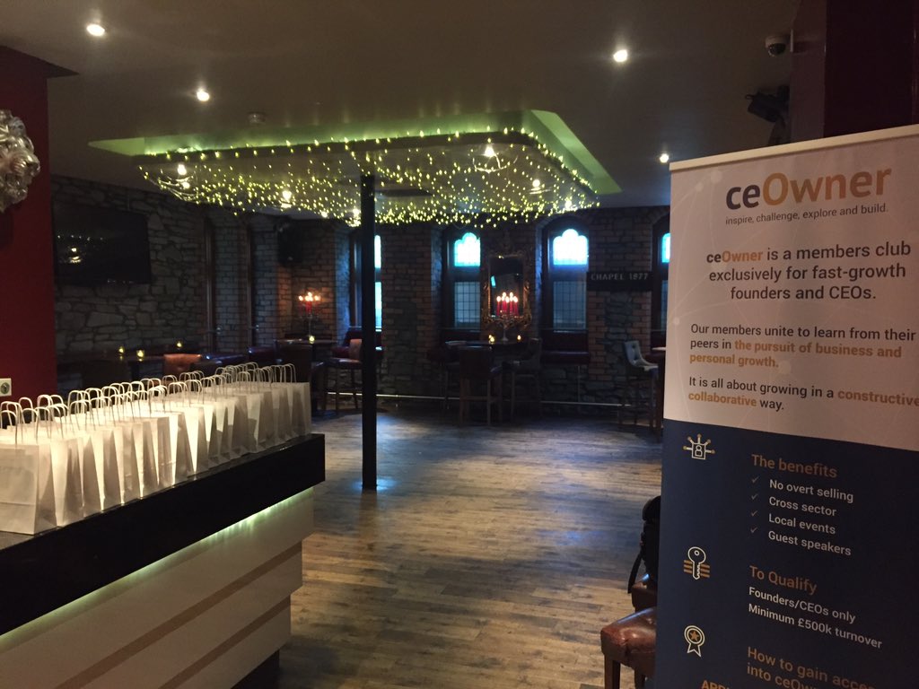 ceOwnerEvents's tweet photo. We are all set up for tonight's CeOwner event @chapel1877bar #event #ceowner https://t.co/hkK3VaFAR7