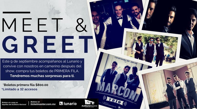 FansdeMarconiMo's tweet photo. A las personas que compren 1ª fila para el @LunarioMx de @Marconioficial serán acreedores de tener M&amp;G con ellos.Boletos en @Ticketmaster_Me https://t.co/odmgErtaJt