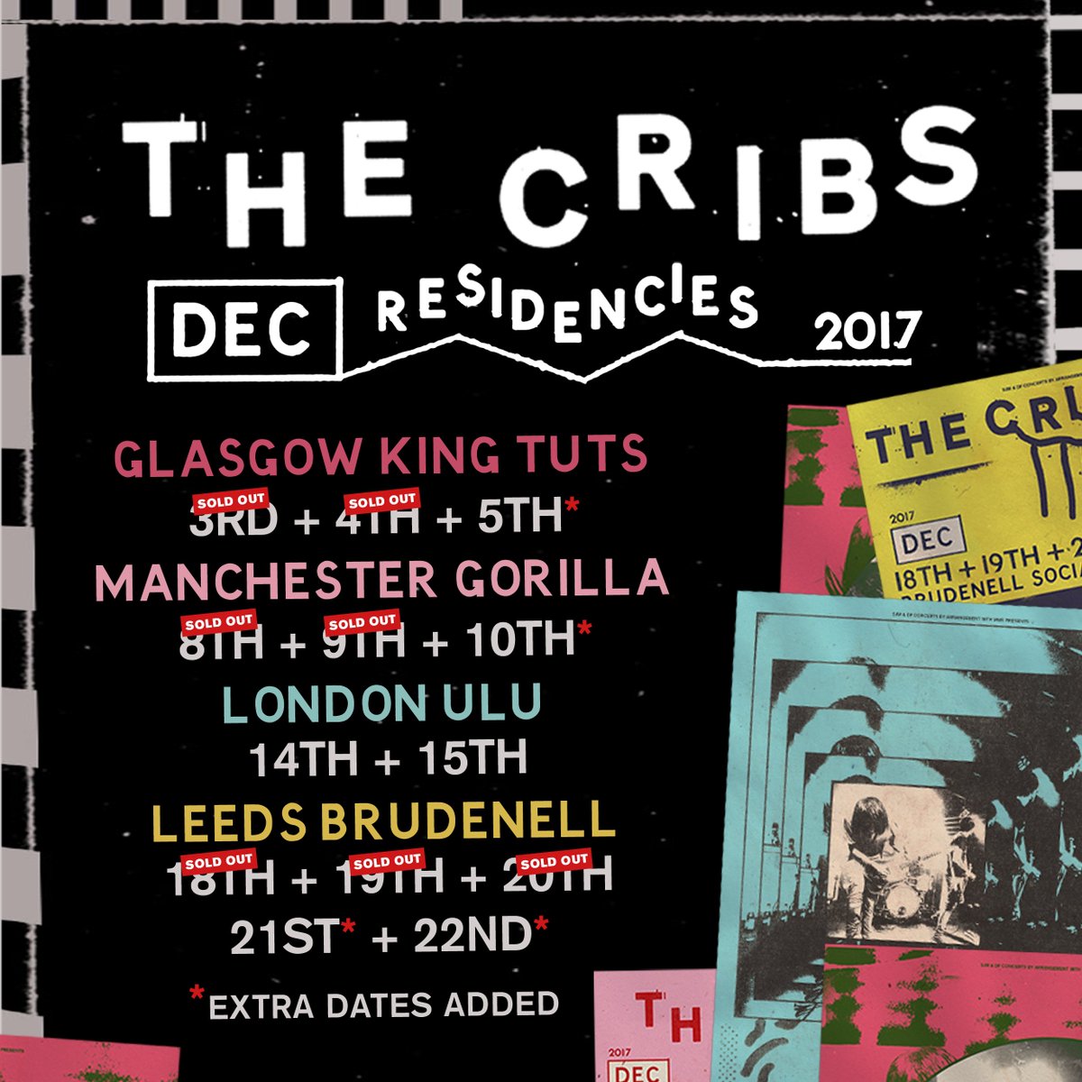 thecribs's tweet photo. Shows in Glasgow, Manchester &amp; Leeds sold out through presale so we added more! https://t.co/hLytfHYfQ5
For Glasgow: https://t.co/lvd35erteL https://t.co/qAcE3xgaM3