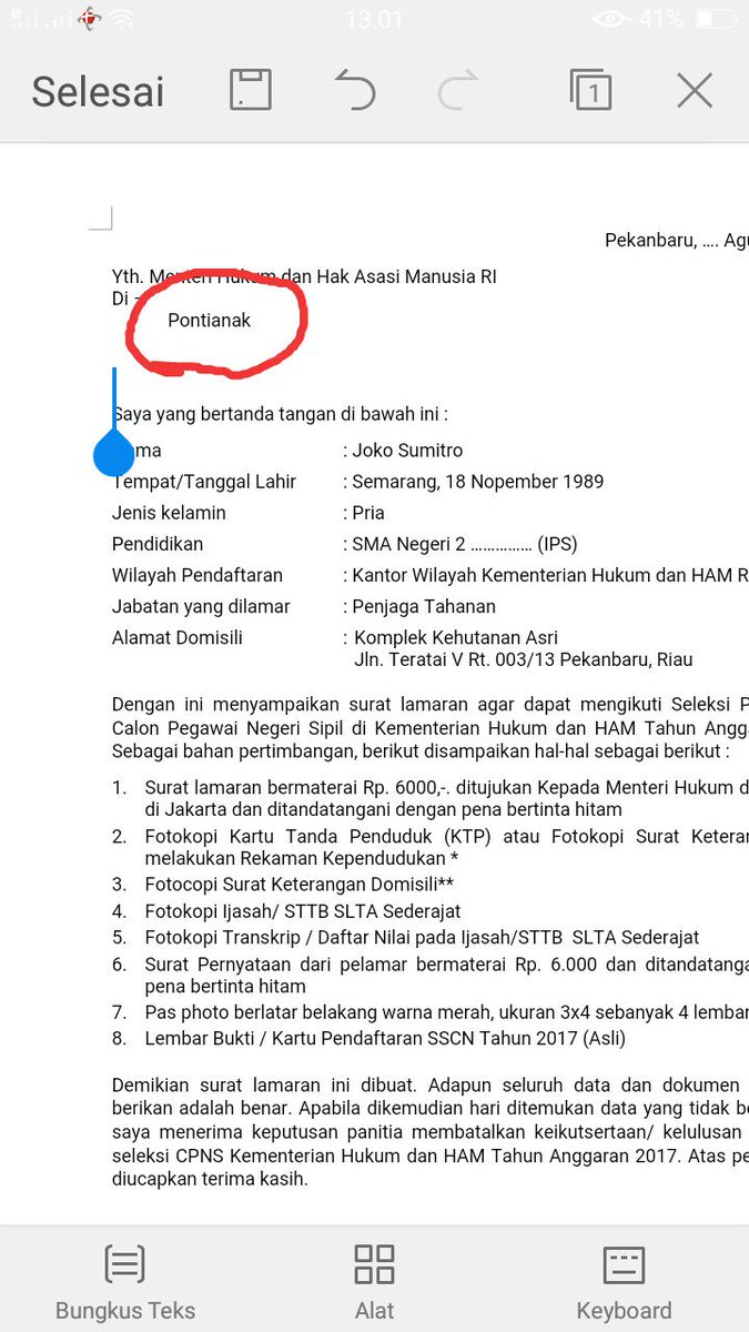 lukmanaoda's tweet photo. @PortalSSCN2017 @kempanrb @MahkamahAgung @Kemenkumham_RI @cpnskumham2017 @Kemendagri_RI @KemenkeuRI @KemensetnegRI @DukcapilKDN @setkabgoid Min yg kalo yg kya gni gimaana,sya slah dlm pengetikan tmpat, sharusnya ditulis jakarta, mohon saran dan solusiny, soalny saya bingung. https://t.co/nupcupfbMx