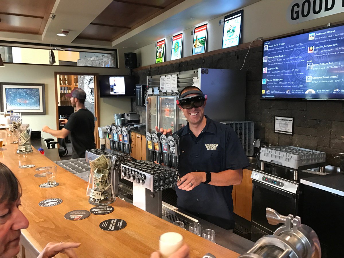 Our team had a great time visiting #DeschutesBrewery today. <a href="/HoloLens/">Microsoft HoloLens</a> and <a href="/DeschutesBeer/">Deschutes Brewery</a> are a great combination! #funatwork #beer #hololens